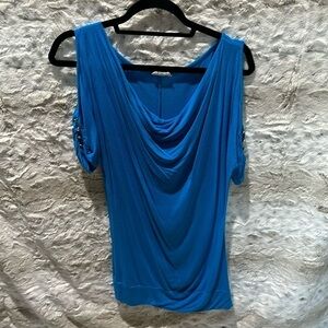 Urban Episode Cowl Neck Cold Shoulder Tunic Top